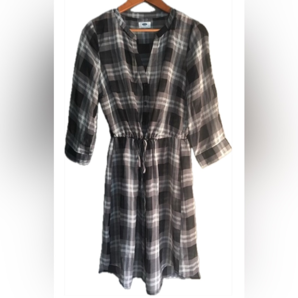Old Navy Sheer Plaid Dress